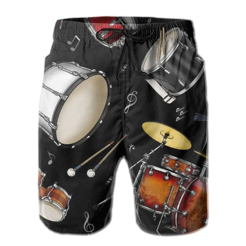 

Musical Instrument Graphic 3D Print Shorts Pants For Men Casual Beach Shorts Swim Trunks Summer Swimsuit Homme 2023 Board Shorts