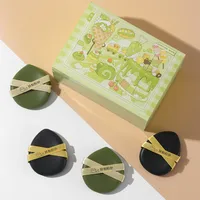 Yaozhi 4pcs Leather Makeup Puff Super Soft Do Not Eat Powder Liquid Foundation Air Cushion Blending Sponges  Cosmetic Applicator 1