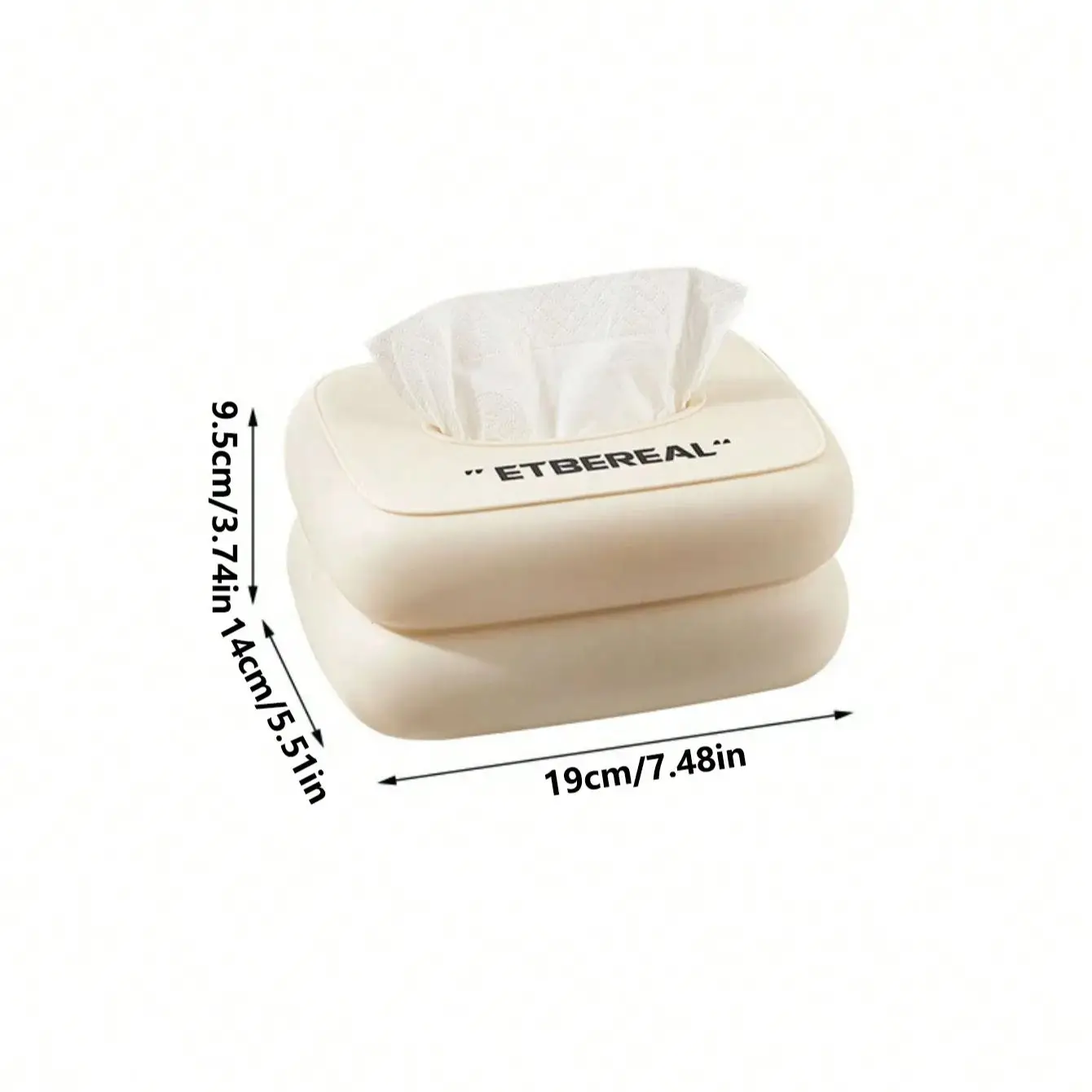 1pc simple cream style cute multifunctional spring desktop tissue paper box 2