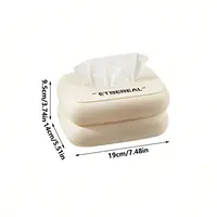 1pc simple cream style cute multifunctional spring desktop tissue paper box 2