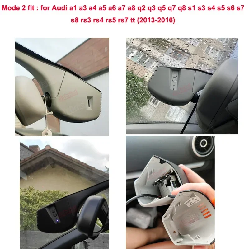 Plug and Play 4K Car DVR Dash Cam Camera for Audi a3 a4 a5 a6 a7 a8 q3 q5 q7 q8 b4 b5 b6 b7 b8 b9 c5 c6 c7 8p 8v rs tt 2012-2016 — view 2
