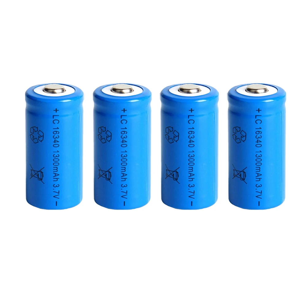 Lot 2 Batteries 16340 1300mAh Li-Ion + Chargeur USB - CR123A Rechargeables, Neuves