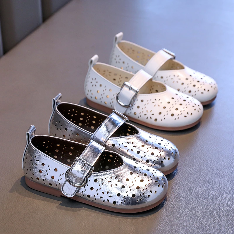 Children Princess Shoes Hollow-out Concise Style Breathable Kids Flat Shoe Three Colors Summer All-match Comfy Girl's Shoe 26-36 Girls Shoes Girls Flats