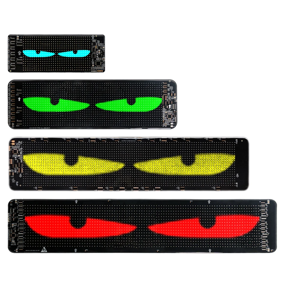 Eyes Light voor auto's, 92 x 374 mm, programmeerbaar, scroll, led-display met app-bediening, C-ogen voor vrachtwagens, gepersonaliseerd led-display voor tekst, emoji, graffiti en meer