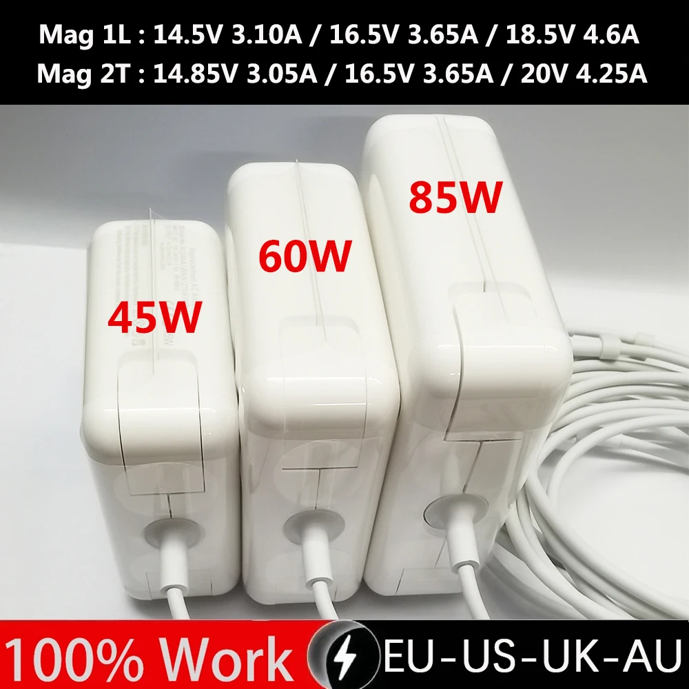Adaptador Magnético do Poder Carregador para o Mac Book Air Pro Mag 45w 60w 85w A1466 A1278 A1502 A1398 A1286 A1465 Novo