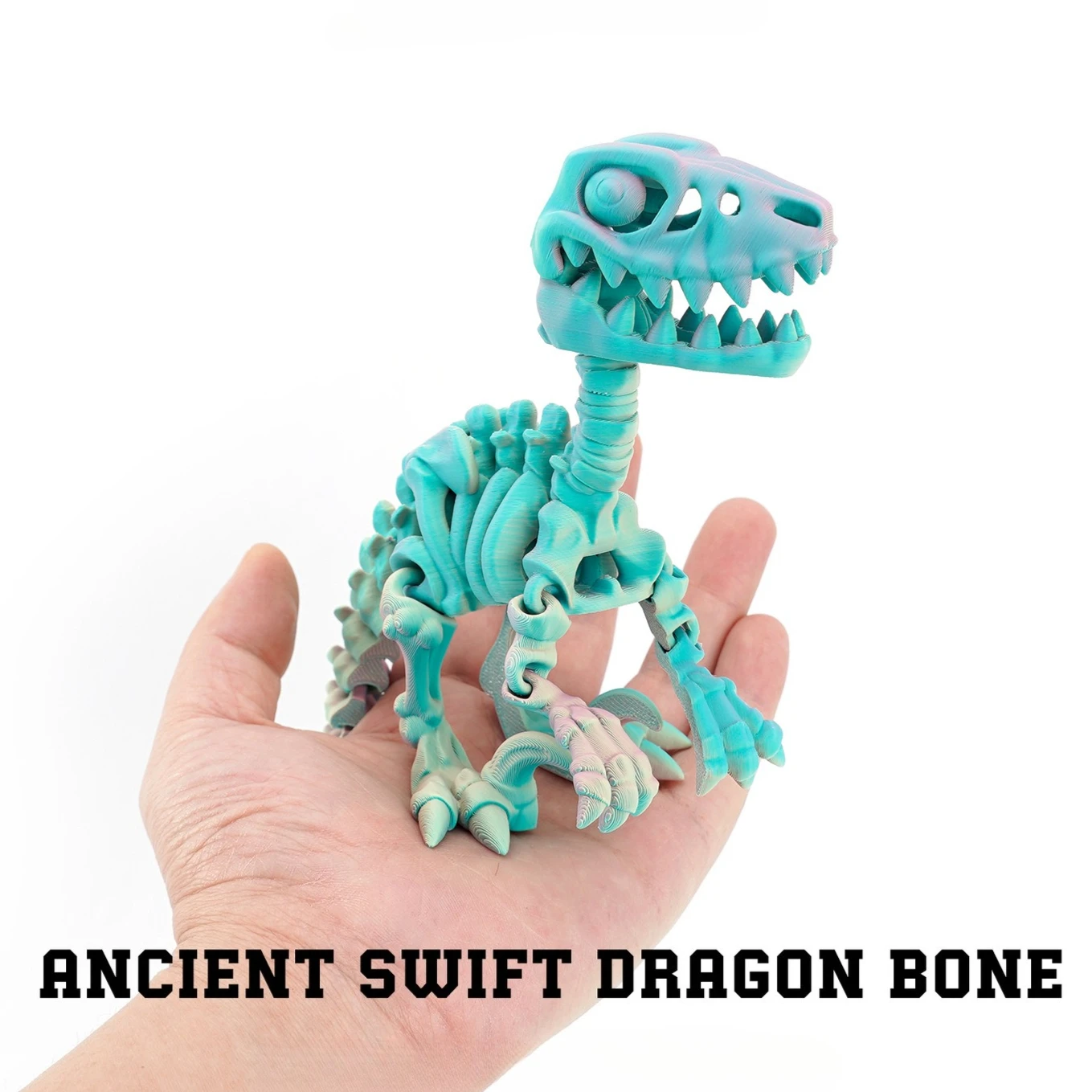 3D-gedruckter Echino Saurus Dinosaurier - Bewegliche Figur Mehrfarbig