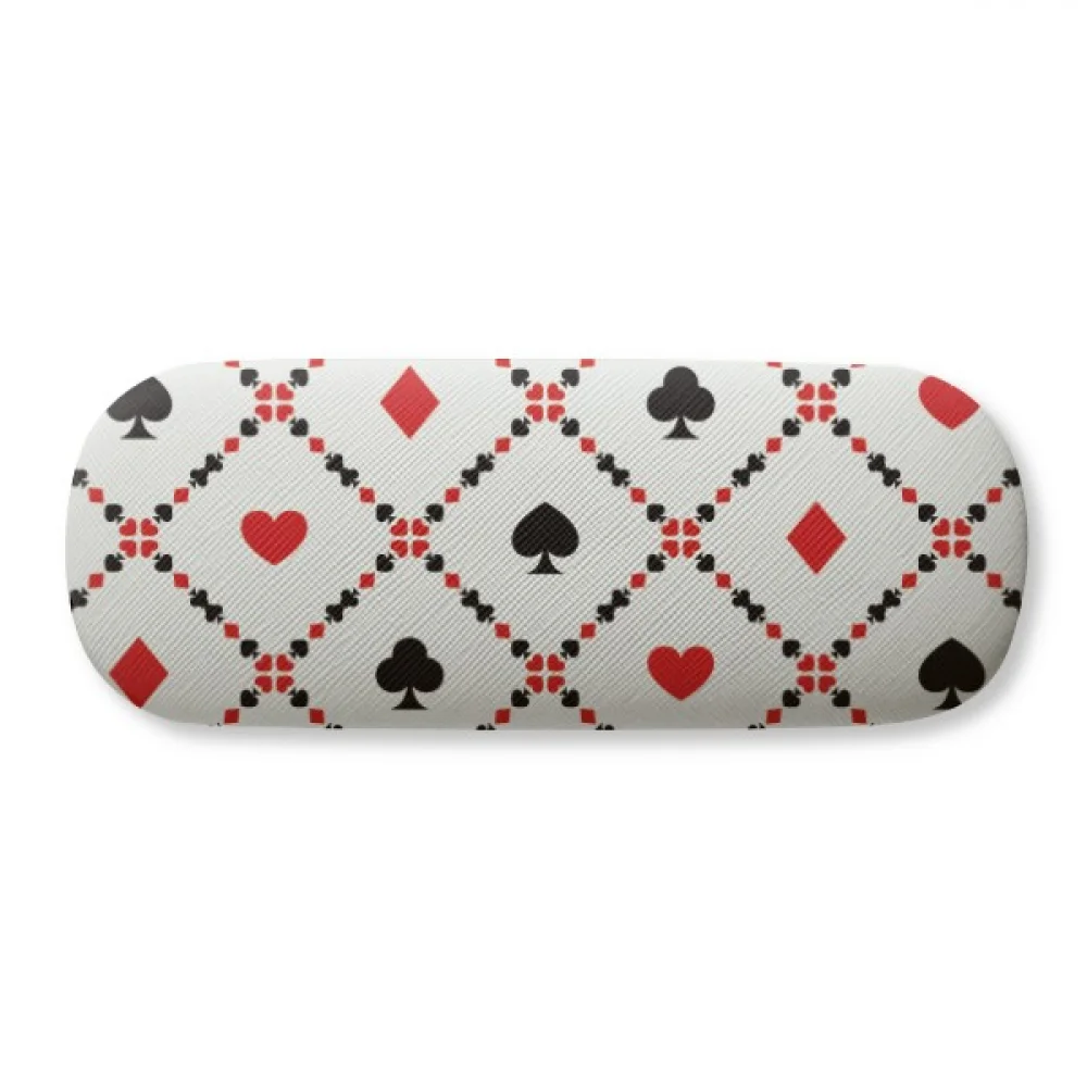 

Playing Cards Gambling Utensils Pattern Glasses Case Eyeglasses Hard Shell Storage Spectacle Box