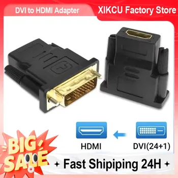Xikcu 2025 dvi macho para hdmi conversor de vídeo compatível para pc hd tv projetor dvi para hdmi-adaptador compatível dvi banhado plug 1