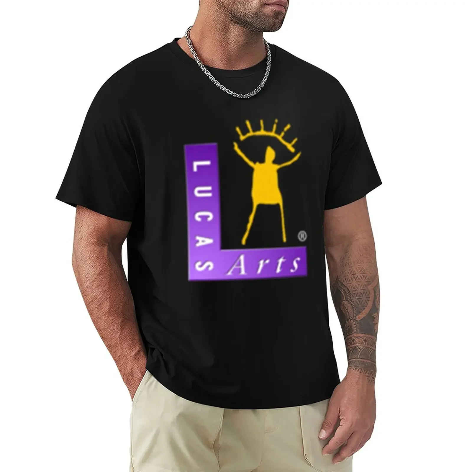 

LucasArts logo T-Shirt sublime boys animal print plus size tops heavy weight t shirts for men