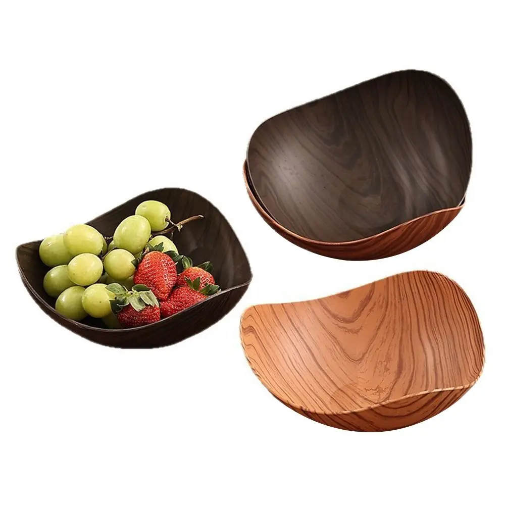 طبق طعام بلاستيكي ياباني صينية للفاكهة طبق أواني الطعام الحلوى صينية الوجبات الخفيفة تقليد الخشب بسيط سطح المكتب وجبة خفيفة نزهة لوحة