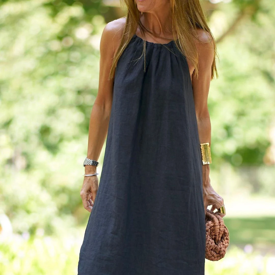 Casual Loose Cotton Linen Women's Dresses Summer Sexy Spaghetti Strap Sleeveless Harajuku Long Midi Party Club Dress women dress
