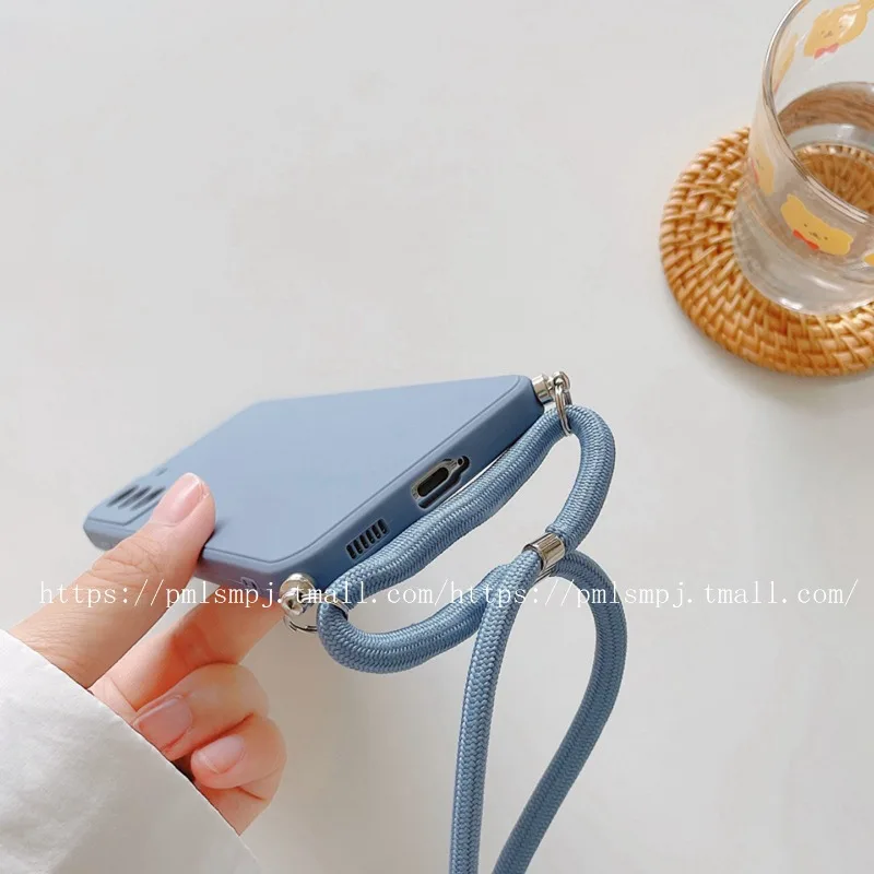 Crossbody Lanyard Silicone Phone Case with Strap - Shockproof TPU Cover