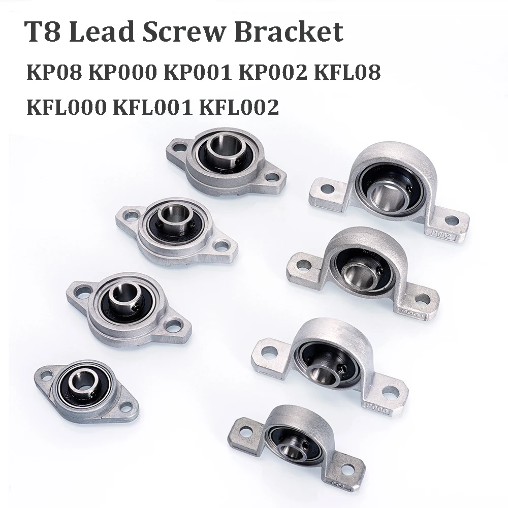 

4pcs T8 Lead Screw Bracket Bearing Shaft Pillow Block 3D Printer Parts KP08 KP000 KP001 KP002 KFL08 KFL000 KFL001 Bearing Mount