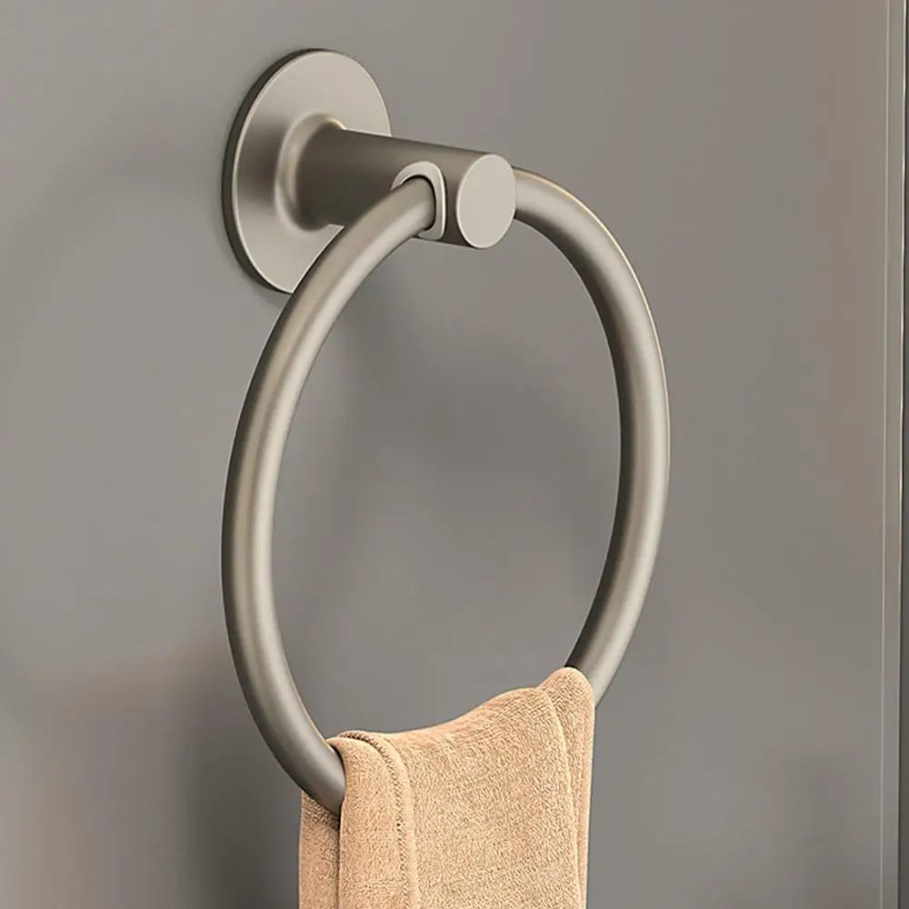 Description Picture 3 of itemBathroom Towel Holder Space Aluminum Wall Mount No Punching Easy Installation Round Towel Ring For Bathroom Kitchen