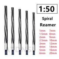 Spiral 1:50 Conical Reamer HSS Hand Reamer CNC Tools D3mm/4/5/6/8/9/10/12/14/16/18/20mm Extended 100/150/200/255L M35 Cobalt 1