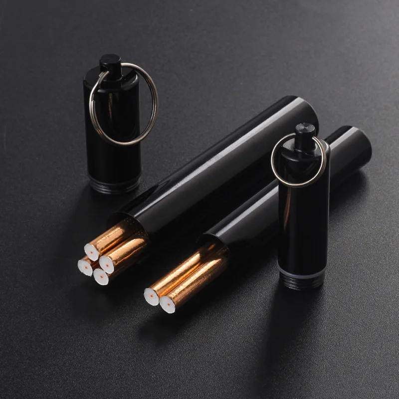Sleek Silver Aluminum Waterproof Cigarette Case and Multifunctional Capsule Gift