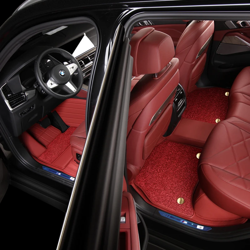 맞춤형 자동차 액세서리 인조 가죽 플로어 매트 BMW 시리즈 BMW 1 3 6 7 X3 X5 X1 미니 e46 e60 e39용 친환경 소재