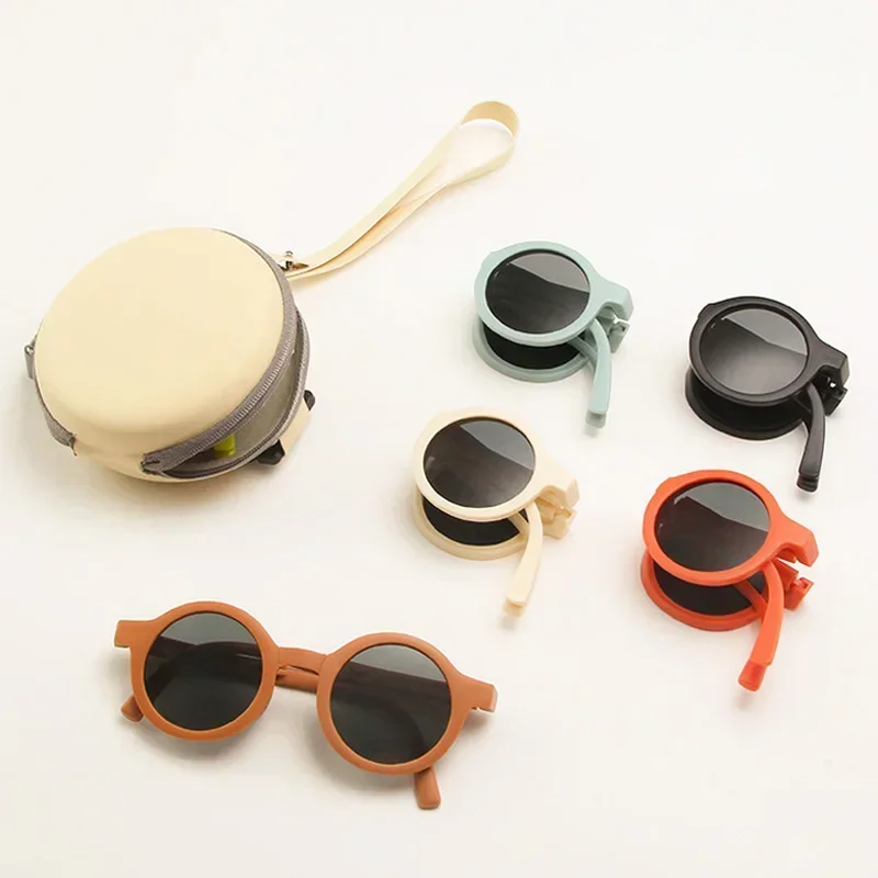 Retro Kids Folding Sunglasses Summer Beach Travel Baby Sun Glasses for Girls Boys Accessories Sun Protection Children Eyewear kids sunglasses