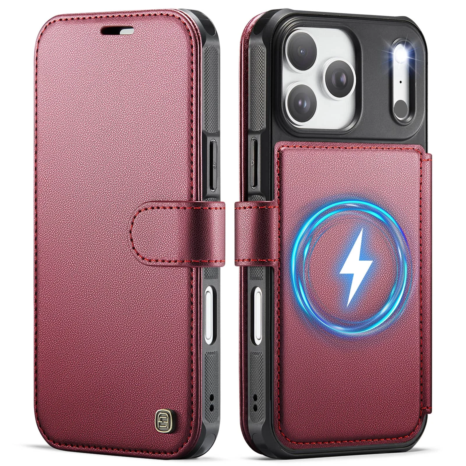 Premium Magnetic PU Leather Wallet Case with RFID Protection and Stand Feature, Slim Shockproof Design