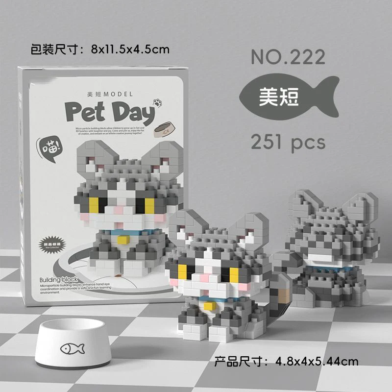 Mini Building Blocks Cat Toy for Kids Ages 8-10 - Educational Construction Set and Birthday Gift