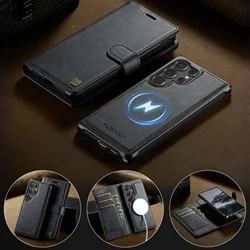 Deluxe Detachable Leather Wallet Phone Case with Magnetic Card Slot Cover - Galaxy S26+ (A05 - black)