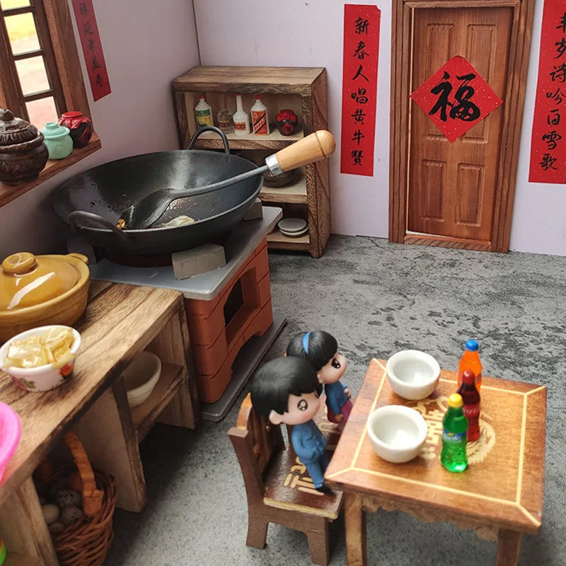 Children's Mini Kitchen Play Home Cooking Toys Real Cooking Wooden Full Set Simulated Kitchenware Set kitchen toys pretend kitchen toys pretend food toys doll house toys
