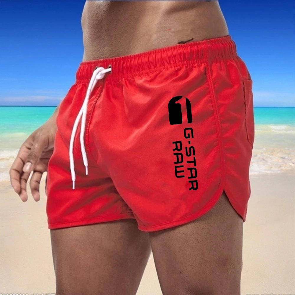 New men's quick drying and breathable beach swimming pants with multi-color printed sports and fitness shorts for external wear 3