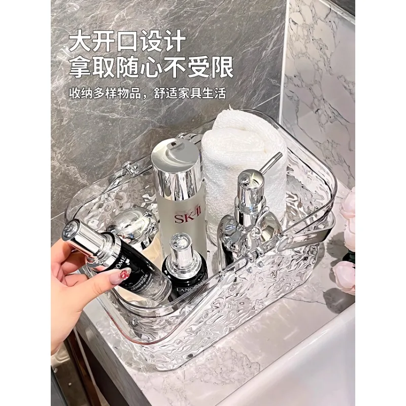 Light luxury portable bath basket bathroom bathroom sundries storage basket dormitory hanging bath toiletries
