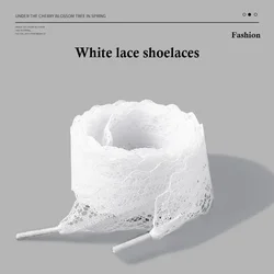 Elegant Flat Lace Sneaker Shoelaces - Black & White Durable Laces - 140cm (White)