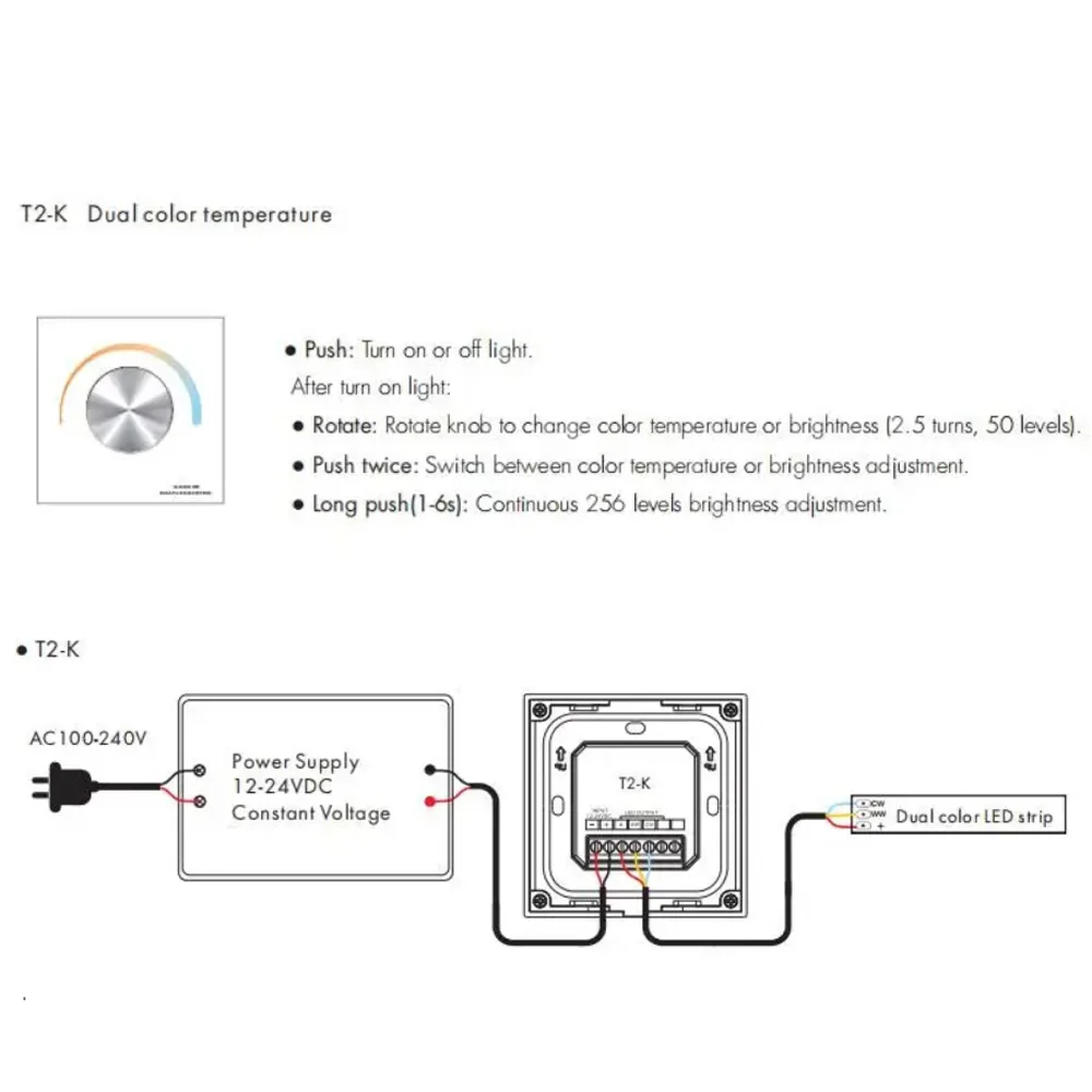 Skydance T1-K T2-K T3-K ͸ г  Ʈ LED  Ʈѷ DC12-48V, ܻ  ÷ RGB RGBW Ʈ 