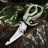 Multifunction Tactical Scissors Survival Gear Camping Equipment Steel Kitchen Scissors Fish Cutter Pruning Shears Hand Tools 1