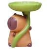 Kawaii Capybara Resin Toy Tabletop Storage Tray Cute Ornament Doll Cartoon Creative Lotus Leaf Tray Living Room Decoration Gift 5