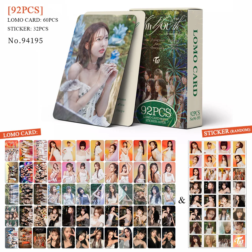 

92pcs/Set Twice Boxed Card 13th Mini Album With Youth Photocards Korean Style LOMO Cards Kpop Nayeon Momo Fans Collection Gift