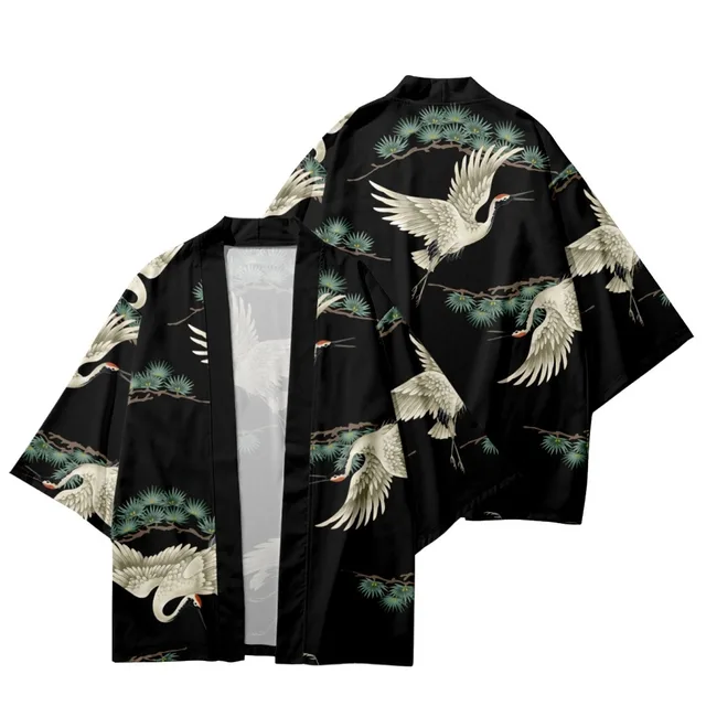 Japanese Samurai Black Crane Print Shirt Traditional Haori Kimono And  Shorts Women Men Asian Streetwear Cardigan Yukata Top - Asia & Pacific  Islands Clothing - AliExpress