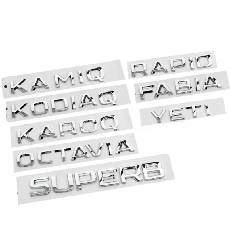 

4X4 FABIA KAMIQ KAROQ KODIAQ OCTAVIA RAPID SUPERB YETI letter logo car sticker for Skoda series modified rear trunk accessories