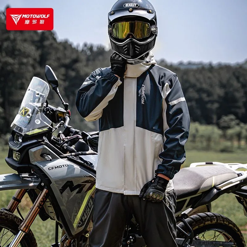 MOTOWOLF Motorcycle Raincoat Suit Rainstorm Prevention Waterproof Jacket Pants Motorcyclist Rider Raincoat Camping Outdoor