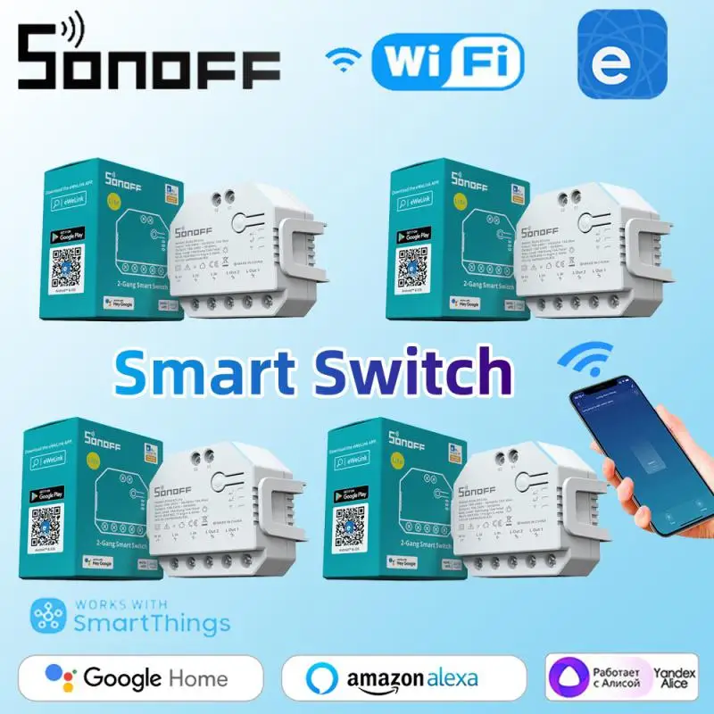 Sonoff Dual R3 Lite Dual Relay Module Diy Mini Smart Switch 2-Way Control Timing Funziona Con Ewelink Alexa Google Smart Home
