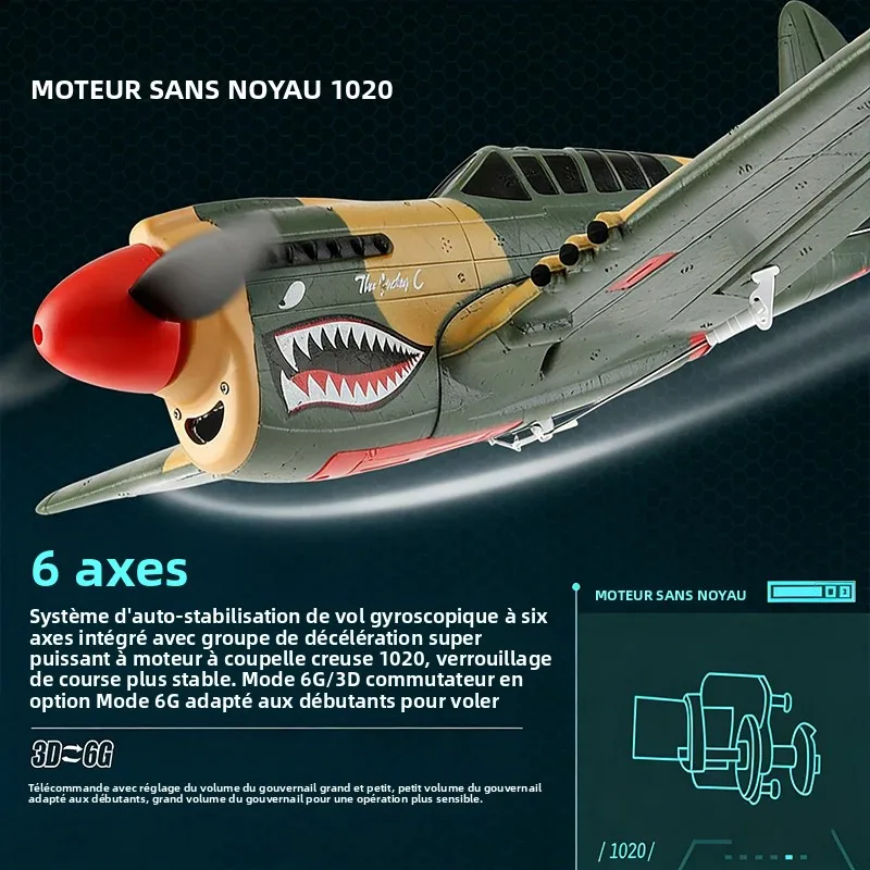 WLtoys A220-P40 Avion RC RTF 2.4G 384mm EPO Prêt à Voler
