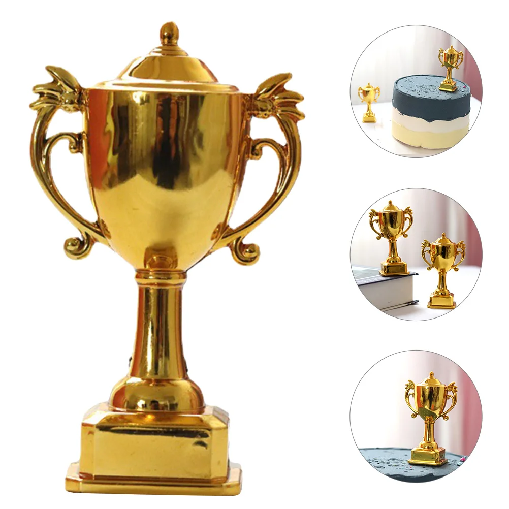 8Pcs Miniature Trophy Decorations Plastic Awards Trophies Soccer Cake Ornament Accessories Kids Party Supplies plastic trophy toys