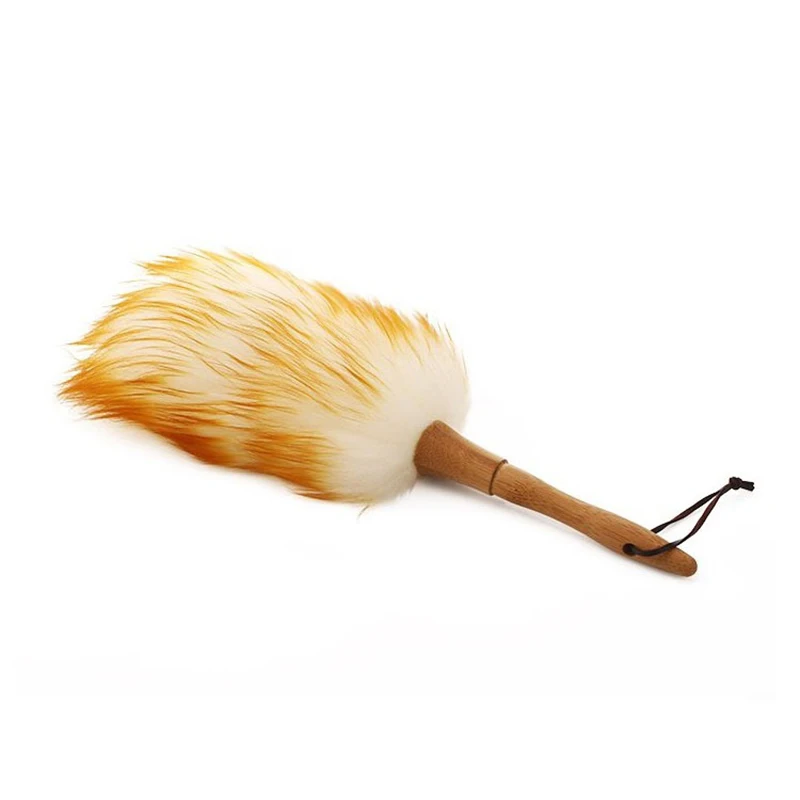 Wool duster brush feather duster Anti-static Lambswool Feather Brush Duster The Dust Brush Feather Duster Dusting Cleaning Wool Dust Broom