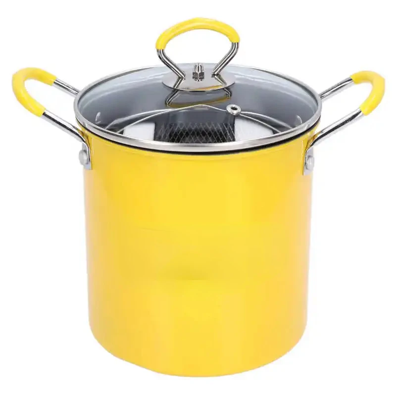 3L Mini Deep Fryer Pot Stainless Steel Japanese Frying Pot with Oil Filter Rack Lid for Home Kitchen Cooking Appliances Cookware