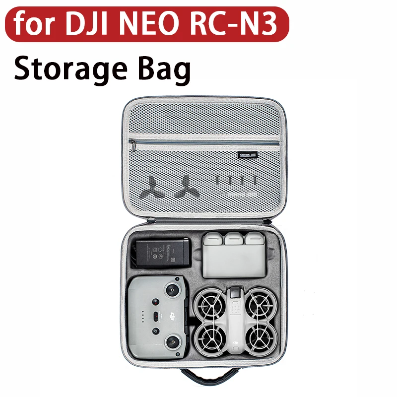 for Dji Neo Fly More Combo Storage Bag RC N3 Controller Carrying Case Gray Portable Box Handbag Shoulder Bag Accessories drone accessories,drone storage bag,dji case,drone case