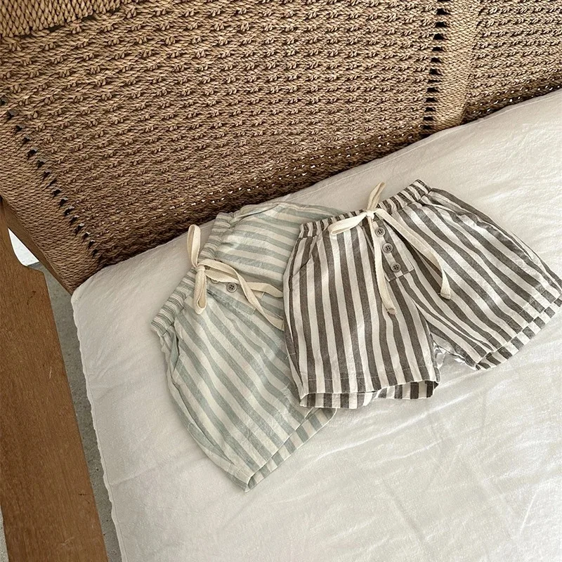 New Summer Kids Shorts Children Cute Stripe Trousers Boys Outwear Pants baby shorts