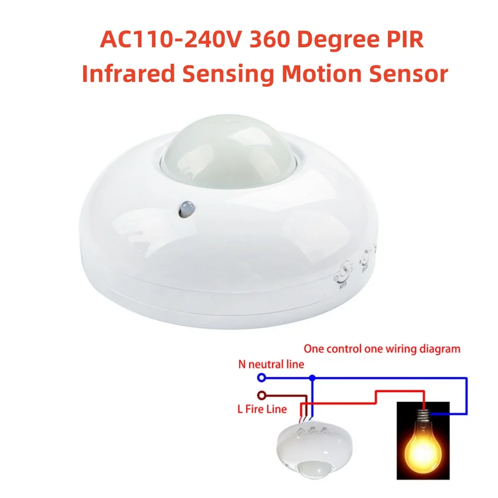 AC110-240V 360 Degrees PIR Motion Sensor Light Switch Infrared Human ...