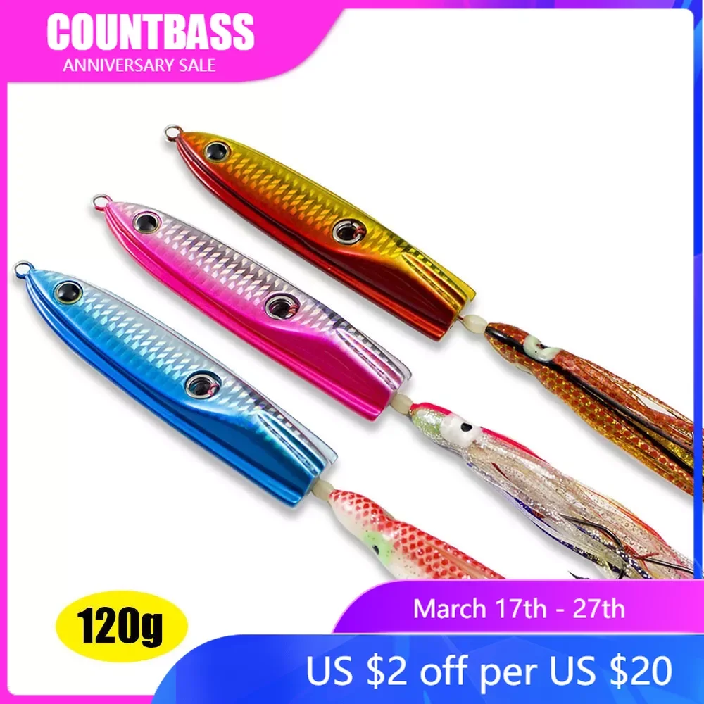 

3pcs 120g 4.3oz Japanese style inchiku jigs with octopus assist hook, Metal Squid Jigging, Snapper Jig