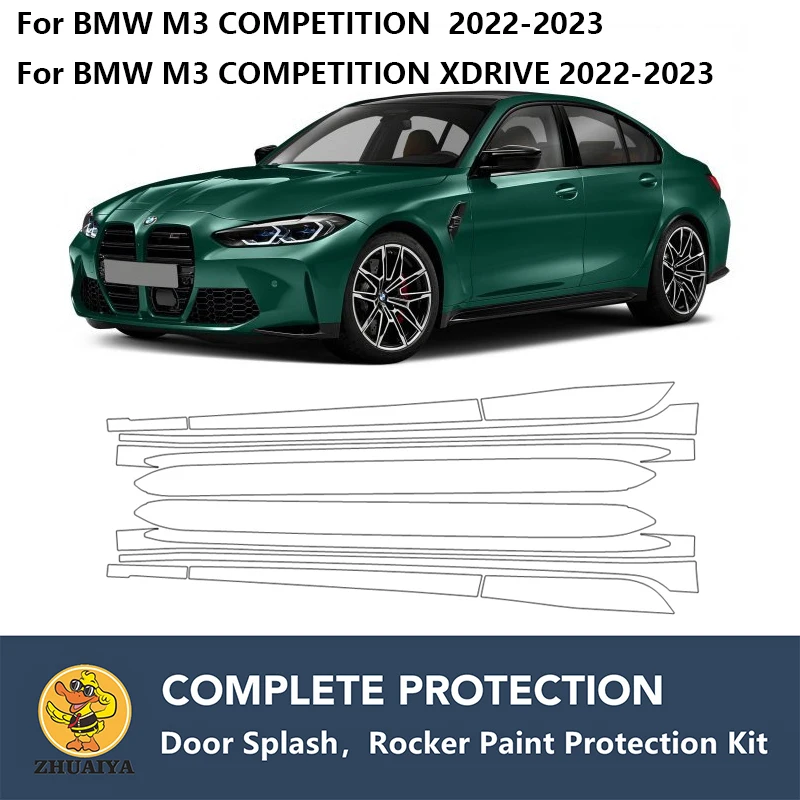 

PreCut Rocker Panels Paint Protection Clear Bra Guard Kit TPU PPF For BMW M3 COMPETITION XDRIVE 2022-2023
