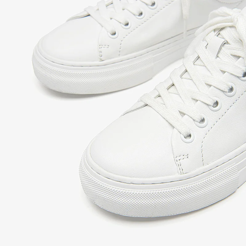 Casual Sneakers Women Cow Leather Sewing Shoes Round Toe Cross-Tied Ladies Flats Handmade women shoes,women sneakers,women flats