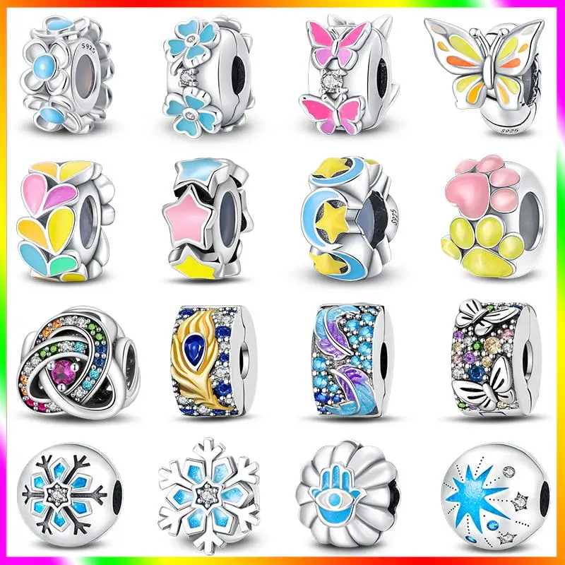 

New in Original Luminous Color Changing Star Moon Butterfly Angle Round Bead Fit Pandora charm Bracelet Women 925 Silver Jewelry