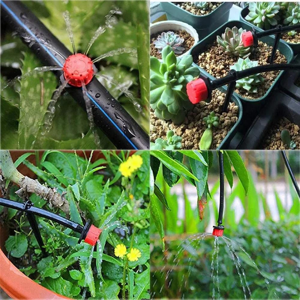 50-800pcs Adjustable Irrigation Drippers Sprinklers 1/4&& Emitter Dripper Micro Drip Irrigation Sprinklers For Watering System