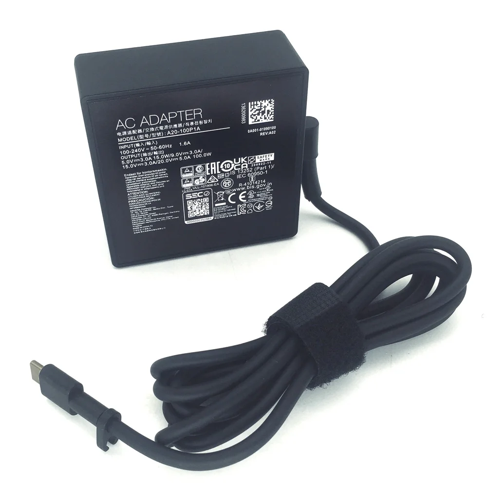 ASUS 노트북 ROG A20-100P1A, Flow Z13 X13 PD 고속 충전용  100W USB-C 충전기 타입 C 어댑터